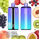 Bang Box 160K disposable vape in Grape Ice, Lychee Ice, Peach Berry, and Kiwi Passion Fruit Guava flavors with high-puff rechargeable performance