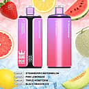 Bang Box 160K disposable vape in Strawberry Watermelon, Pink Lemonade, Triple Honeydew, and Black Dragon Ice flavors with premium high-puff rechargeable performance