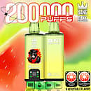 Bang Box 200K 8 in 1 disposable vape in Pineapple Ice, Sour Mango Pineapple, Peach Ice, and Pineapple Lemonade flavors with 200000 puffs, smart screen display, 850mAh battery, mesh coil, and Type-C charging