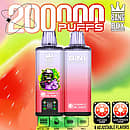 Bang Box 200K 8 in 1 disposable vape in Strawberry Ice, Strawberry Kiwi, Blue Raspberry Ice, and Pink Lemonade flavors with 200000 puffs, smart screen display, 850mAh battery, mesh coil, and Type-C charging