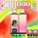 Bang Box 200K 8 in 1 disposable vape in Triple Honeydew, Love 66, Passion Fruit, and Pineapple Coconut Ice flavors with 200000 puffs, smart screen display, 850mAh battery, mesh coil, and Type-C charging