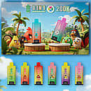 Bang King 200K 8-in-1 adjustable flavors disposable vape main image with dual devices and colorful lineup
