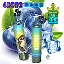 Bang King 40K disposable vape in Blueberry Ice flavor with 40000 puffs, Type-C charging, 1000mAh battery, and 1.0&Omega; mesh coil