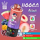 Bang Leader 110K 6 in 1 disposable vape in Grape Ice, Mango Peach, and Blueberry Watermelon flavors with 110000 puffs and adjustable flavor design