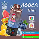 Bang Leader 110K 6 in 1 disposable vape in Pineapple Coconut, Blueberry Red Bull, and Watermelon Ice flavors with 110000 puffs and adjustable flavor design