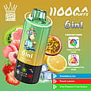 Bang Leader 110K 6 in 1 disposable vape in Strawberry Ice, Peach Lemon, and Kiwi Passion Fruit Guava flavors with 110000 puffs and adjustable flavor design