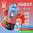 Bang Leader 110K 6 in 1 disposable vape in Watermelon Ice, Strawberry Mamba, and Strawberry Watermelon flavors with 110000 puffs and adjustable flavor design