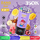 Bang Leader Stoll 350K 8 in 1 disposable vape in Cherry Cola, Lemon Peach, Pink Lemonade, and Mango Passion Fruit flavors with up to 350000 puffs, mesh coil, 650mAh battery, and Type-C charging