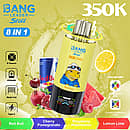 Bang Leader Stoll 350K 8 in 1 disposable vape in Red Bull, Cherry Pomegranate, Raspberry Watermelon, and Lemon Lime flavors with up to 350000 puffs, mesh coil, 650mAh battery, and Type-C charging