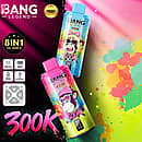 Bang Legend 300K colorful 8-in-1 vape device with modern design