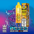 Bang Box 20K disposable vape in Banana Ice flavor with 20000 puffs, mesh coil, Type-C charging, and 850mAh battery