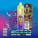 Bang Box 20K disposable vape in Kiwi Passion Fruit Guava flavor with 20000 puffs, mesh coil, Type-C charging, and 850mAh battery