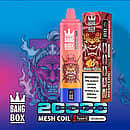 Bang Box 20K disposable vape in Mango Peach flavor with 20000 puffs, mesh coil, Type-C charging, and 850mAh battery