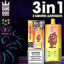 Jednorazowy vape Bang Box 80K 3 w 1 w smakach Lemon Lime, Mango Peach Watermelon i Blueberry Ice z 80000 zaciągnięciami, baterią 850 mAh, regulowanym przełączaniem smaków i inteligentnym wyświetlaczem.