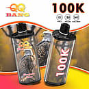 QQ Bang 100K disposable vape in Strawberry Mango flavor with 100000 puffs, Type-C charging, 650mAh battery, and dual mesh coil