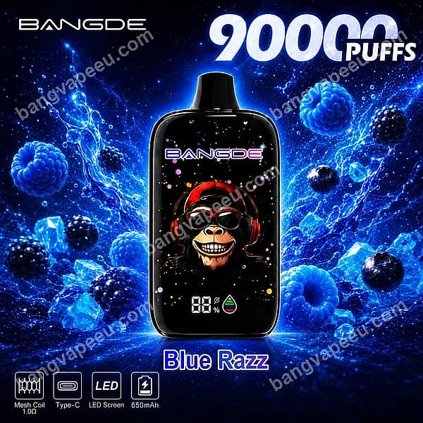 B=600,H=600,Aanpassen=Verkleinen,Zwaartekracht=Auto,Verscherpen=1,Metagegevens=Geen,Formaat=Auto,Kwaliteit=70 Bang De 90K Blue Razz Disposable Vape With 90000 Puffs, Featuring An Led Display, Mesh Coil, And Rechargeable 650Mah Battery