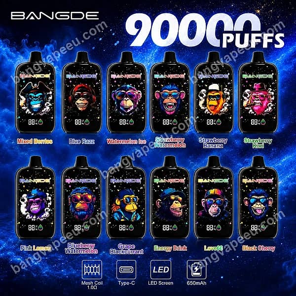 B=600,H=600,Aanpassen=Verkleinen,Zwaartekracht=Auto,Verscherpen=1,Metagegevens=Geen,Formaat=Auto,Kwaliteit=70 Bang De 90K Disposable Vape Flavor List Showing 90000 Puffs Devices With Various Flavors, Mesh Coil, Led Screen, And A 650Mah Rechargeable Battery