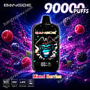 Bang De 90K Mixed Berries disposable vape featuring 90000 puffs, a smart LED screen, 650mAh rechargeable battery, and a pirate gorilla graphic