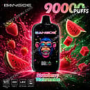 Bang De 90K Strawberry Watermelon disposable vape with 90000 puffs, featuring an LED battery screen, Type-C rechargeable port, and mesh coil