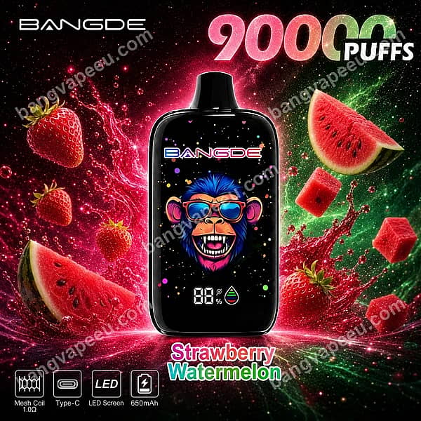 B=600,H=600,Aanpassen=Verkleinen,Zwaartekracht=Auto,Verscherpen=1,Metagegevens=Geen,Formaat=Auto,Kwaliteit=70 Bang De 90K Strawberry Watermelon Disposable Vape With 90000 Puffs, Featuring An Led Battery Screen, Type-C Rechargeable Port, And Mesh Coil