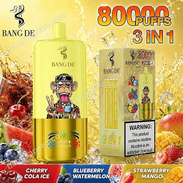 W=600,H=600,Fit=Scale Down,Gravity=Auto,Sharpen=1,Metadata=None,Format=Auto,Quality=70 Bang De 80K Cherry Cola Ice, Blueberry Watermelon, And Strawberry Mango 3-In-1 Disposable Vape With 80000 Puffs And Triple Flavor Selection