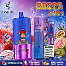 Bang De 80K Watermelon Ice 3-in-1 disposable vape featuring Strawberry Ice Cream and Kiwi Passion Fruit Guava triple flavors with 80000 puffs
