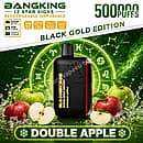 Bang King 12 Star Signs Black Gold Edition rechargeable disposable vape in Double Apple flavor, featuring a 50,000 puff capacity