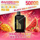 Bang King 12 Star Signs 50000 Puffs rechargeable disposable vape in Mango Peach Watermelon flavor, Black Gold Edition