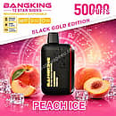Bang King 12 Star Signs Peach Ice rechargeable disposable vape, featuring 50000 puffs and the Black Gold Edition Cancer design