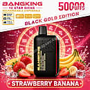 Bang King 12 Star Signs 50000 Puffs rechargeable disposable vape in Strawberry Banana flavor, Black Gold Edition Aquarius design