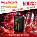 Bang King 12 Star Signs 50000 Puffs rechargeable disposable vape in Strawberry Red Bull flavor, Black Gold Edition