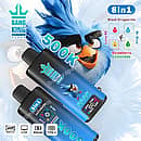 Bang King 500K disposable vape device featuring an 8-in-1 flavor design, digital LCD screen, 650mAh rechargeable battery, and mesh coil