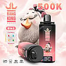 Bang King 500K Triple 8in1 disposable vape featuring Triple Berry, Tropical Fruit, Strawberry Banana, and Pink Lemonade flavors with an LCD screen