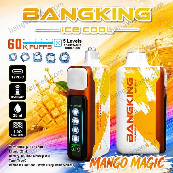 Bang King Ice Cool 60K Disposable Vape – Ultimate 60,000 Puffs Adjustable Coolness Vape - Image 12