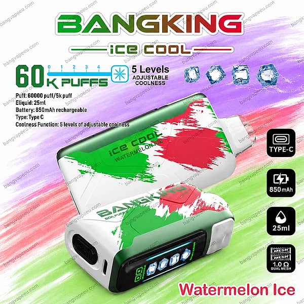 Bang King Ice Cool 60K Disposable Vape – Ultimate 60,000 Puffs Adjustable Coolness Vape - Image 4