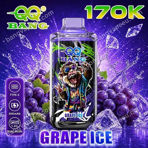 W=600,H=600,Fit=Scale Down,Gravity=Auto,Sharpen=1,Metadata=None,Format=Auto,Quality=70 Qq Bang 170K Grape Ice Disposable Vape With 650Mah Rechargeable Battery, Type-C Charging, And A 1.2 Ohm Dual Mesh Coil Design