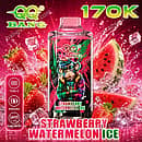 Qq Bang 170K Strawberry Watermelon Ice disposable vape featuring a 650mAh rechargeable battery, 1.2 ohm dual mesh coil, and Type-C charging