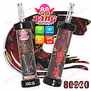 Vapeador desechable Qq Bang Shisha 80K Puffs Bloody Mary, con una batería recargable de tipo C de 1000 mAh, una capacidad de 40 ml de e-líquido y una resistencia de malla de 0,6 ohmios.
