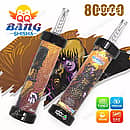 Vapeador desechable Qq Bang Shisha de 80 000 caladas con sabor a Red Bull británico, que incluye 40 ml de e-líquido, una batería recargable de 1000 mAh con conector tipo C y una pantalla LED digital.