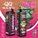 Velivape Qq Bang 180K Cappuccino 4-in-1 disposable vape device featuring 180,000 puffs, LCD power display, and rechargeable 650mAh battery