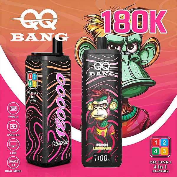 W=600,H=600,Fit=Scale Down,Gravity=Auto,Sharpen=1,Metadata=None,Format=Auto,Quality=70 Velivape Qq Bang 180K Raspberry Vape Features A 4-In-1 Oil Tank Design, 180,000 Puffs, Dual Mesh Coils, Type-C Rechargeable 650Mah Battery, And An Lcd Screen