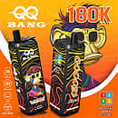 Velivape Qq Bang 180K Triple Mango, Blueberry Ice, and Peach Pear Ice 4-in-1 disposable vape with 180,000 puffs, dual mesh coils, and LCD screen