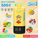 Bang De 300K Strawberry Watermelon 5-in-1-Einweg-E-Zigarette mit wiederaufladbarem 650-mAh-Akku, Mesh-Spule, digitaler Akkustandsanzeige und 5 Geschmacksrichtungen