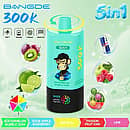 Bang De 300K Watermelon Bubble Gum – wiederaufladbarer 5-in-1-Einweg-Vape mit 5 Geschmacksrichtungen, digitalem Display, Mesh-Spule und Typ-C-Ladeanschluss