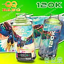 Bangvapeeu Qq Bang 120K Strawberry Kiwi disposable vape featuring a digital display screen, 650mAh rechargeable battery, and dual mesh technology
