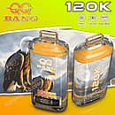 Bangvapeeu Qq Bang 120K Watermelon Mango Peach disposable vape with 650mAh Type-C rechargeable battery, dual mesh coils, and digital display