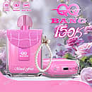 QQ Bang Perfume 150K Mix Fruit disposable vape featuring a pink perfume-style design with a pearl chain, 650mAh battery, Type-C port, and dual mesh technology