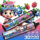 Qq Bang 30K Blueberry Raspberry Ice disposable vape device with 30000 puffs, featuring 1.2 ohm dual mesh coils and a 650mAh rechargeable battery