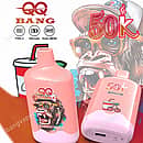 Qq Bang 50K Cherry Coke disposable vape device in pink with a gorilla graphic, featuring a 500mAh Type-C rechargeable battery and dual mesh coil